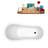 61" Streamline Clawfoot Soaking Acrylic Bathtub With Drain, Clawfeet, and Bamboo Tray-76696977-51346611