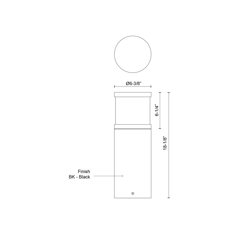 Chadworth LED Bollard Light, 18.13" H x 6.38" W x 6.38" D