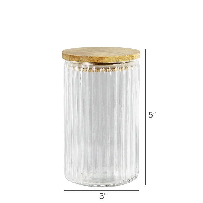 Ribbed Canister, Glass - Sm