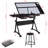 Adjustable Glass Top Metal Base Drafting Table