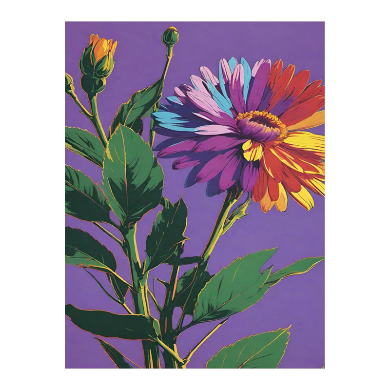 Tapis décoratif floral multicolore mauve à motif de feuilles vertes, Sous-tapis rectangulaire de 3 pi 3 po x 4 pi 11 po