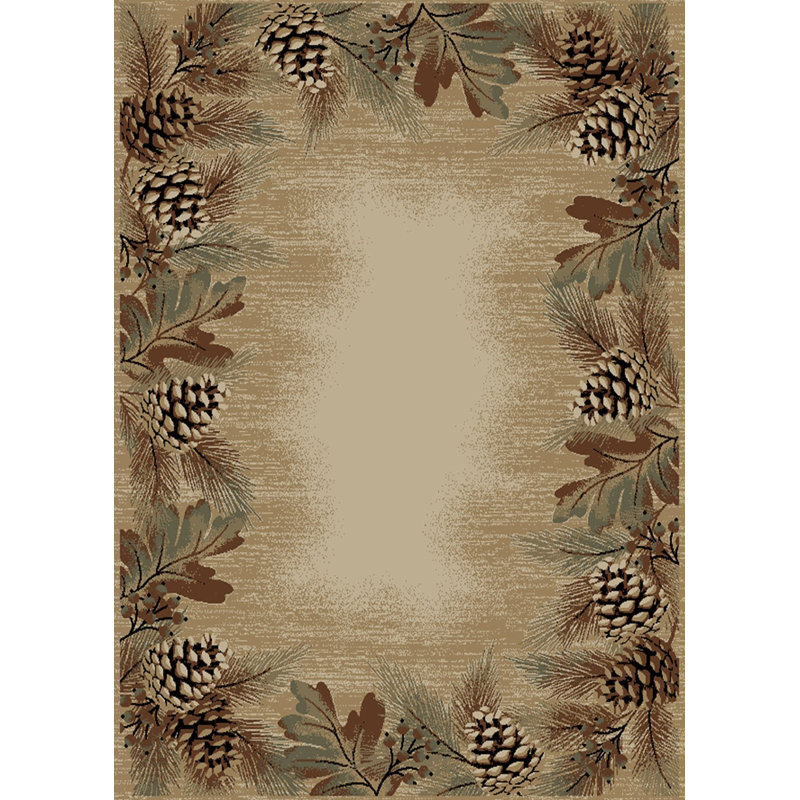 Tapis brun à motif floral Cargin, Rectangle 2 pi 3 po x 3 pi 3 po