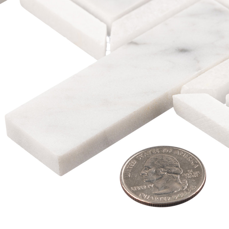Turret Natural Stone Tile Mosaic Sheet, Frost