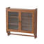 Armoire murale brune avec trois compartiments de rangement - porte en verre de 24,8 po, porte-serviettes pour porte pratique dans une salle de bain, une cuisine et