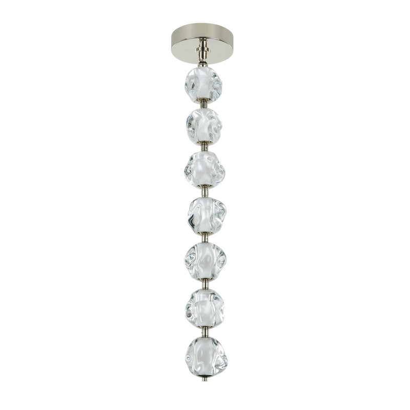Luminaire suspendu 1 lumière DEL Tiream, Nickel poli