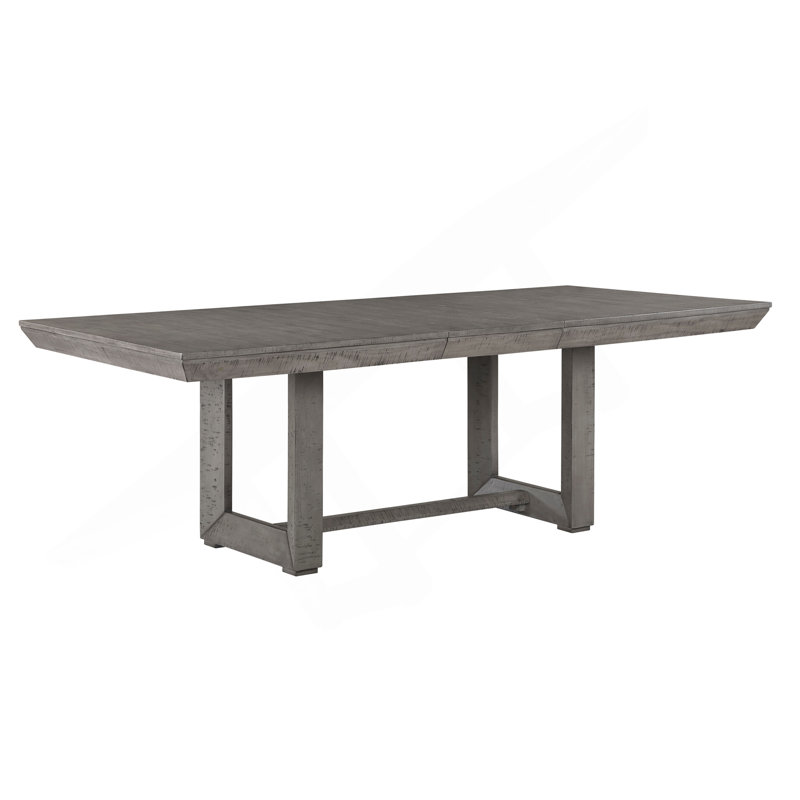 Table de salle à manger moderne moderne à finition grise 1 pièce avec rallonge séparée