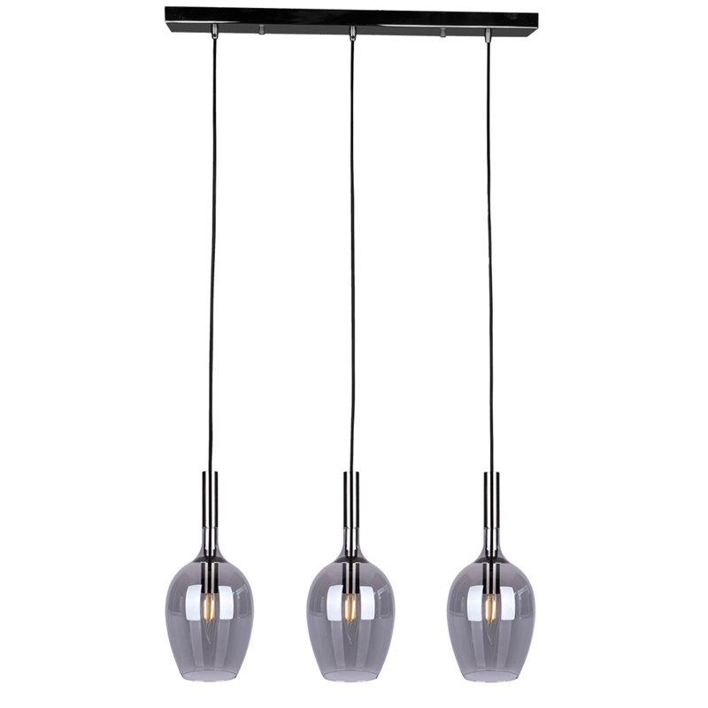 Lugano 3 - Light Kitchen Island Pendant, Black/Grey, Grey/Brown/Blue