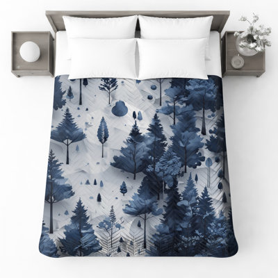 Couvre-lit matelassé Blue Forest Landscape