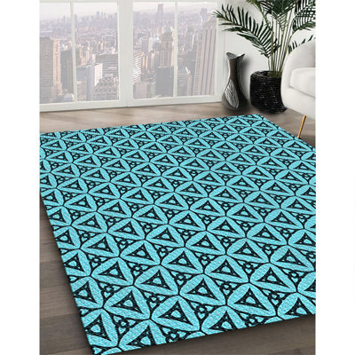 Tapis bleu tissé à la machine