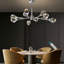 Lustre linéaire moderne à 9 lumières avec accents en cristal Spoutnik Markryan