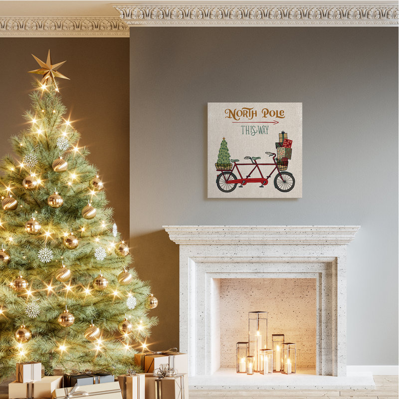 Vélo tandem directionnel rouge North Pole, Toile tendue, H 30 po x l 30 po