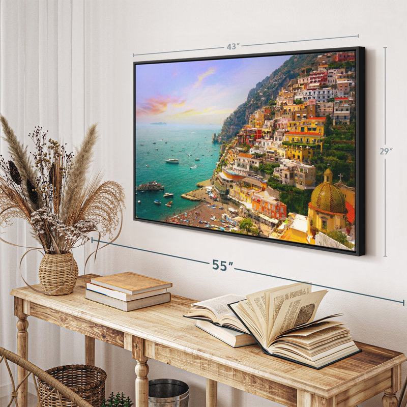 Village animé de Positano, H 29 po x l 43 po