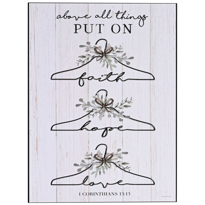 Plaque murale Faith Hope Love