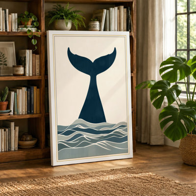 Whale Tail Rising Minimalist - Wrapped Canvas