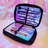 Slim Brush Holder Case with 4 Sections Zippered Cosmetics Bag Organizer for Traveling Makeup