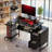 Gaming Desk With Storage, Computer Table With Power Outlets And LED Lights,For Home And Office-1978388860