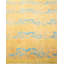 Tapis jaune / bleu noué à la main de conception unique 4 pi 1 po x 5 pi 10 po Vedrana Mogul