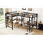 Lit simple en métal avec deux bureaux d'écriture de romans intégrés, noir - Chefs-d'œuvre littéraires en confection de loft