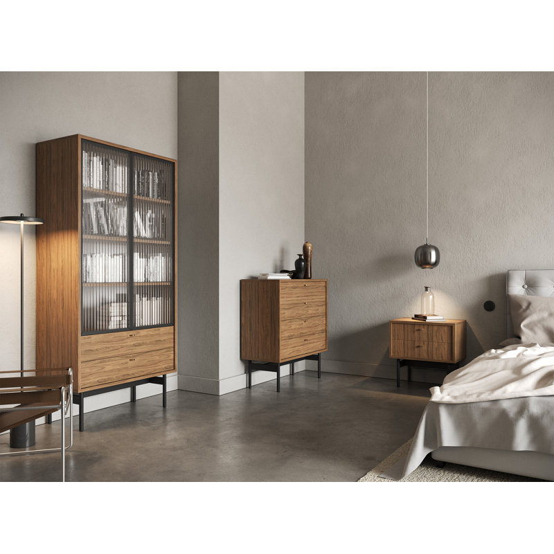 Alyssya Display Cabinet, Natural Walnut