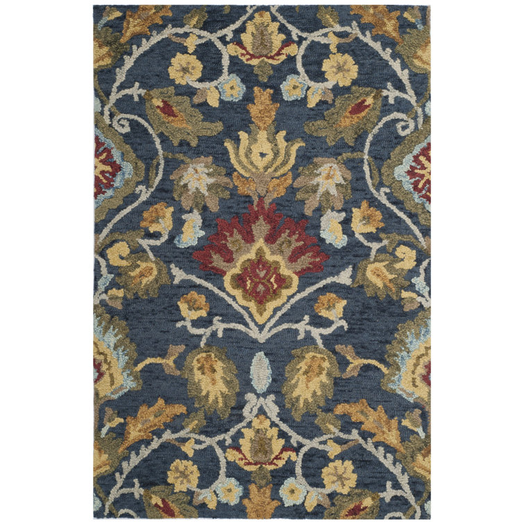 Floral Wool Hand Woven Area Rug