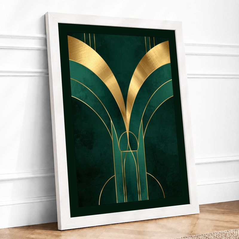 Golden Arches Art Deco - Framed Print, A3 - 42.0 x 29.7 cm, White
