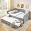 Lit de jour rembourré polyvalent avec lit gigogne escamotable et rangement-846190661