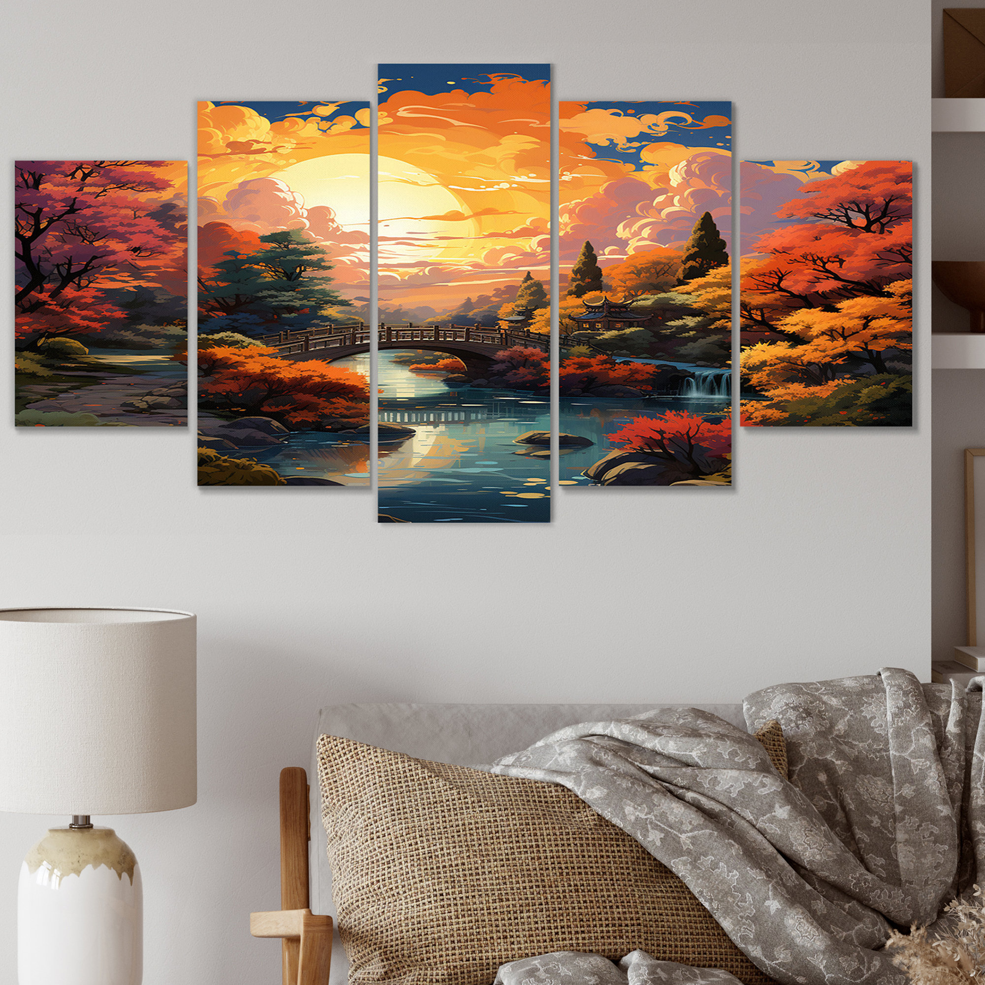 Lark Manor™ Glorious Sunset Over Beautiful Autumn Garden - Lakes ...