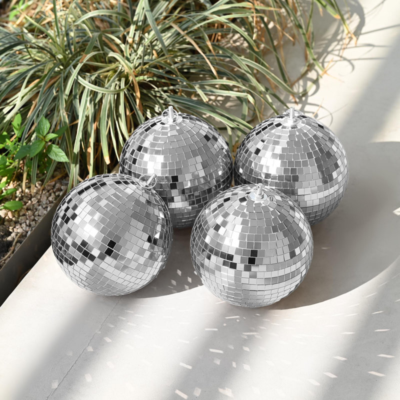  Croxton 4 PCS 7 "petite boule disco ensemble miroir mini accrochage pour les années 70 80s événements de fête de mariage club de danse bar bar éclairage de la scène vacances affaires décoration intérieure argent