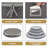 Fine China Storage - Set Of 4 Quilted Cases For Dinnerware Storage. Sizes: 12" - 10" - 8" And 7" Wide - Grey - 48 Felt Plate Separators Included