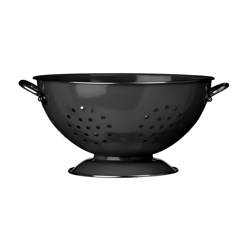 Symple Stuff Stainless Steel Colander, Black