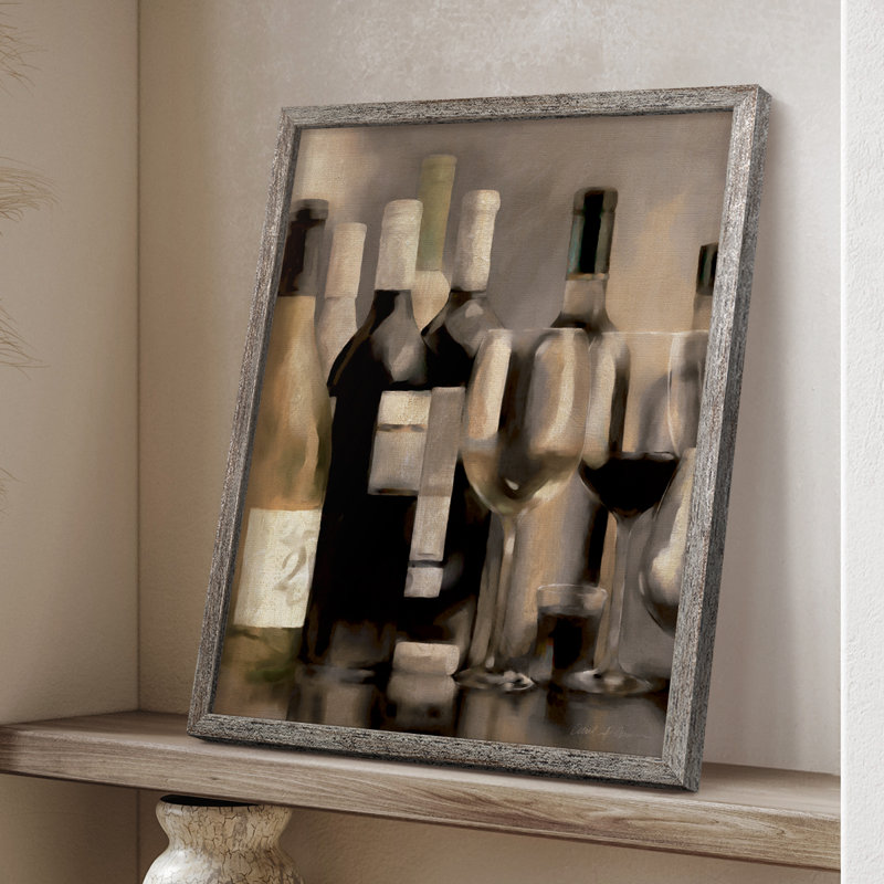 Étagère à vin I, reproduction encadrée - bois massif, H 21 po x l 17 po