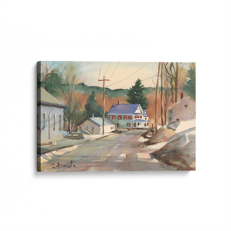 «Cummington Main Street» par Stephen Calcasola, reproduction d'art sur toile, H 36 po x l 48 po