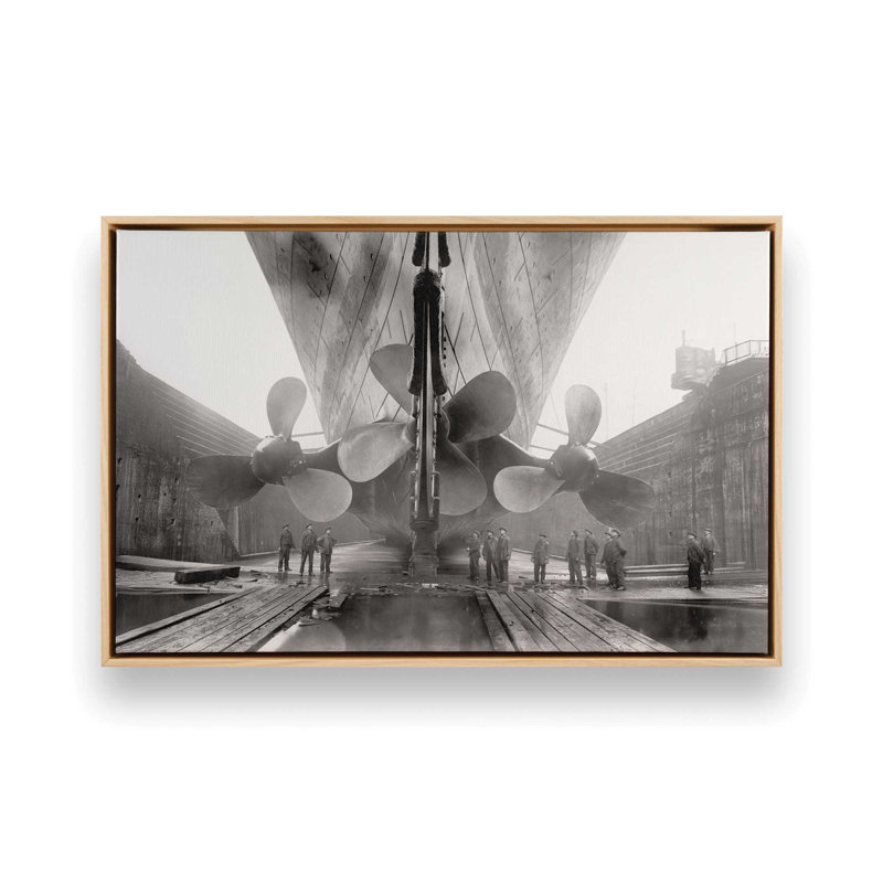 Mirando -Titanic Drydock Floater Frame Print on Canvas, 20.75" H x 30.75" W, American Maple