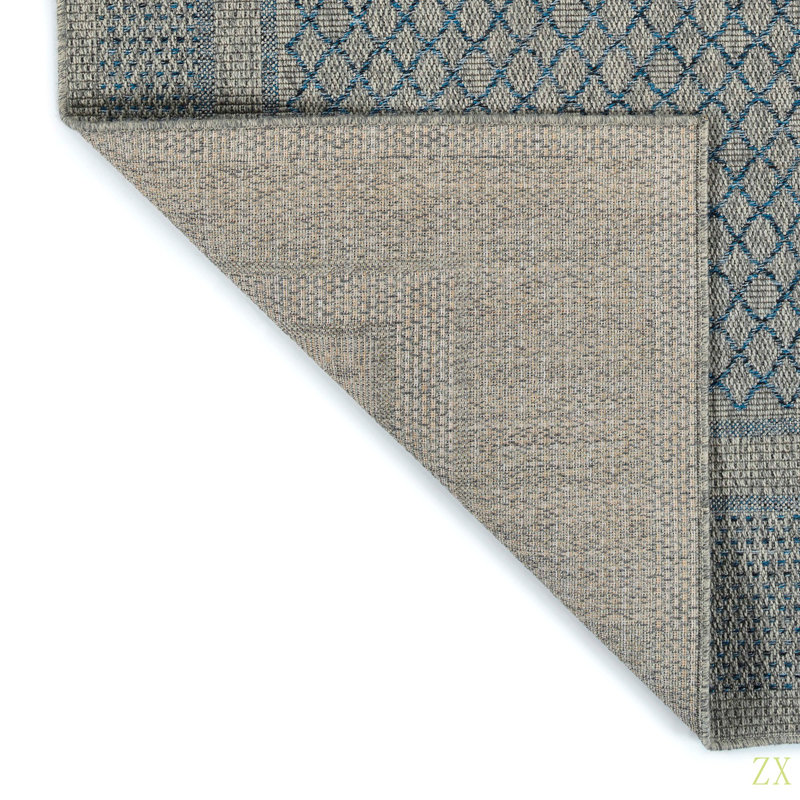 Tapis rectangulaire moderne, transitionnel, géométrique, sud-ouest, texturé