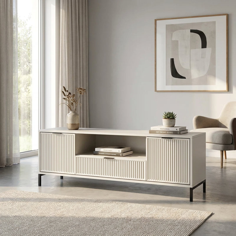 TV Stand, 56cm H x 165cm L x 41cm W, Cashmere