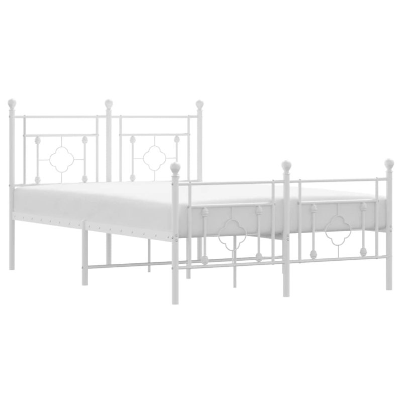 Aceion Metal Bed, Small Double (4'), White