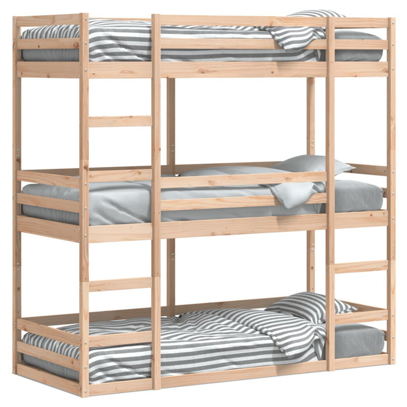 Cartwell Bunk Bed with Trundle Included, Natural, Single (90 x 200 cm)