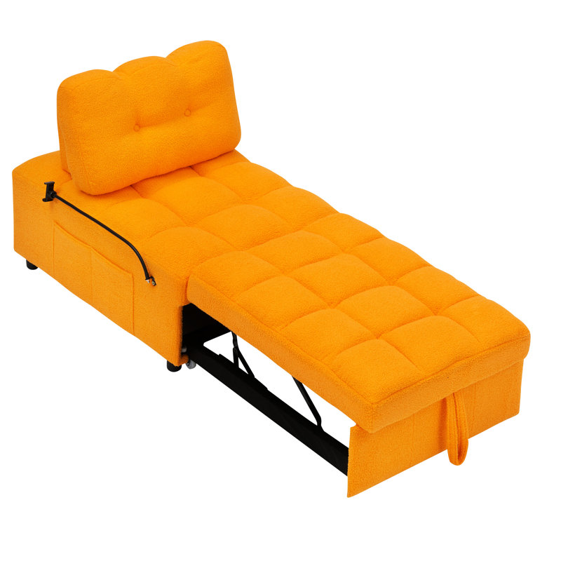40,10 pouces de long convertible en tissu orange pour un appartement élégant, Orange