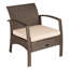 Fauteuil Pati Sense Bondi - Léger et durable - Peu d'entretien - Coussin kaki inclus - Moka