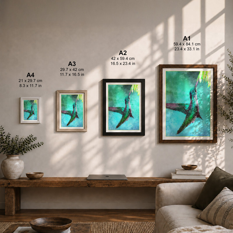Breaching Marlin Coastal 1 Piece Single Picture Frame Wall Art, A4 - 29.7 x 21.0 cm, Oak