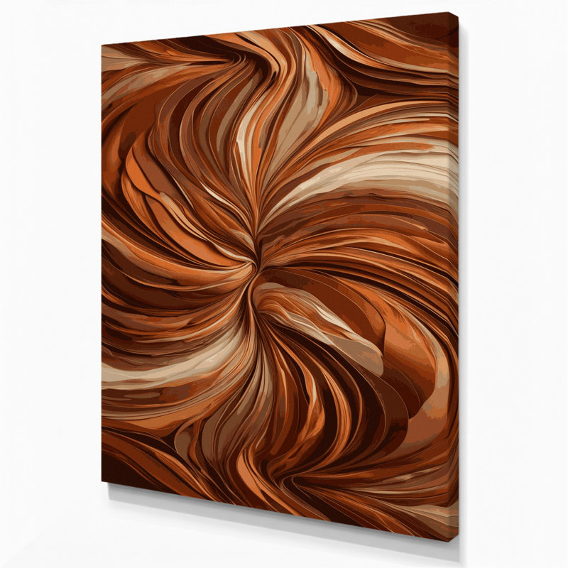 Paysage abstrait, art mural sur toile brune 20, H 14 po x l 11 po