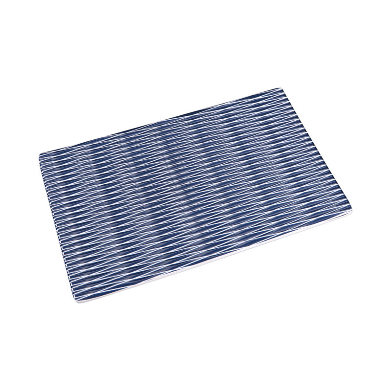 Elite Global Solutions Melamine Tray, 0.75" H x 10.5" W x 6.38" D, White/Lapis Decal