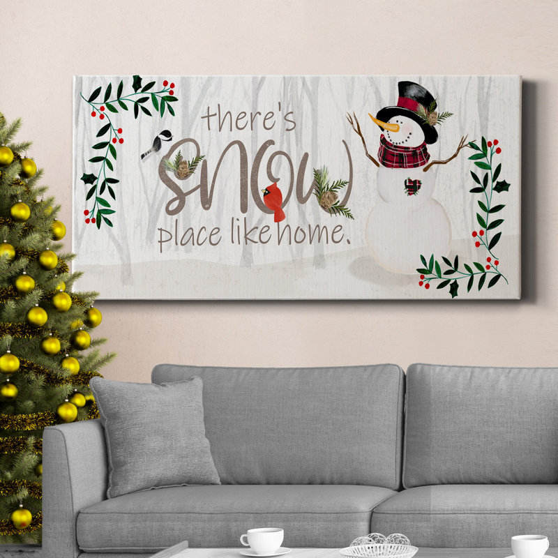 «Folk Snowman Forest Collection», toile tendue avec châssis de qualité supérieure - prête à être accrochée