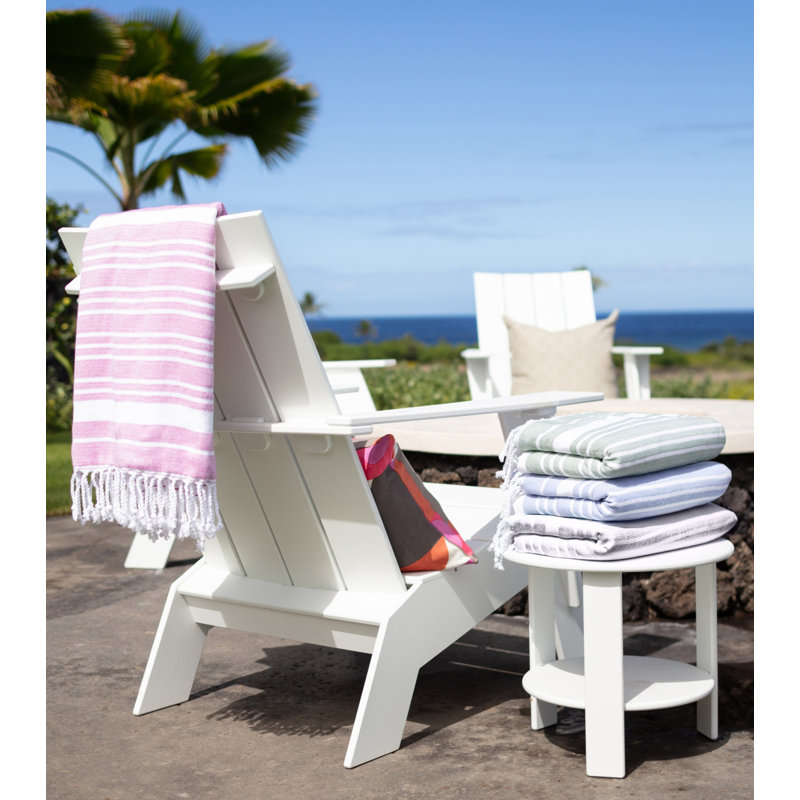 Swim, Surf + Sand Turkish Cotton Beach Towel in Basalt, Pink/White