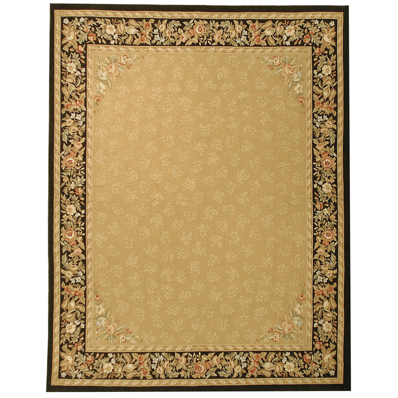 Wool Floral Area Rug, Rectangle 2' x 3'