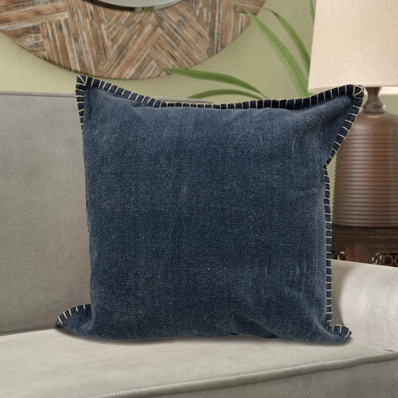 Housse de coussin Madison, 20 po x 20 po, Housse avec bourre en polyester, Bleu vif