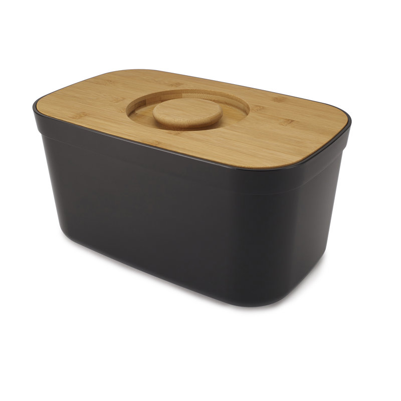 Joseph Joseph Bread Bin With Bamboo Lid, Black