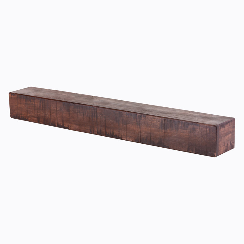 Tablette de manteau de foyer rustique, 48", Acajou, 9"