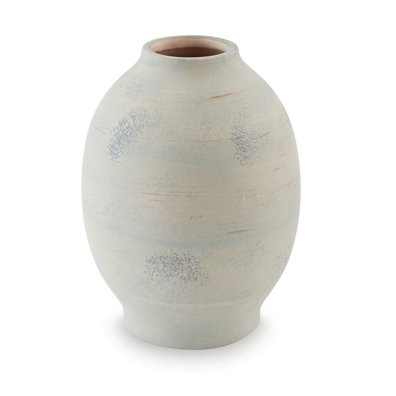 Vase à fleurs Col Home Decor, forme d'urne traditionnelle, céramique vert sauge