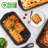 4 Piece Set of Non-Stick Loaf Pan with Easy Grip Handles for Baking Homemade Bread, Brownies and Pound Cakes (Black)